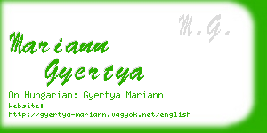 mariann gyertya business card